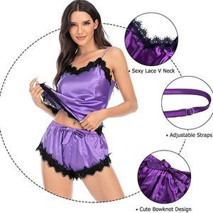 Lavender Silky Lace PJ Set - XL